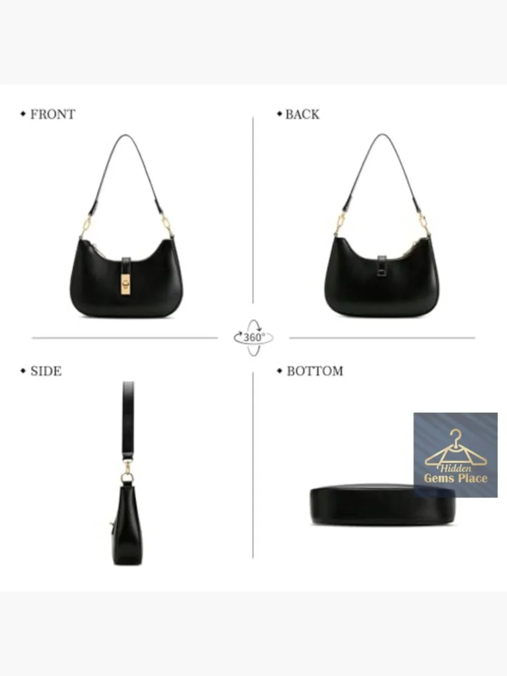 Faux Leather Hobo Handbag Crossbody Purse Shoulder Bag with Chain Strap